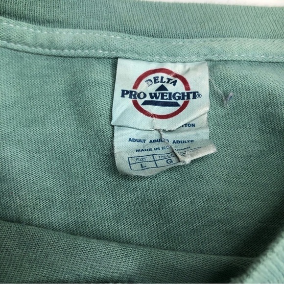 Wolves Graphic on a Green Tie Dye Heavy Weight Tee Sz L - Picture 11 of 11